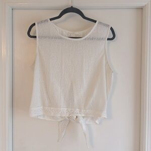 H&M cropped linen open back tank